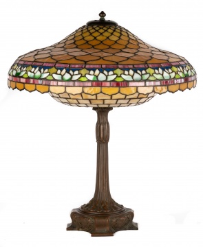 Duffner & Kimberly Water Lily Lamp with Rare Leaded Diffuser